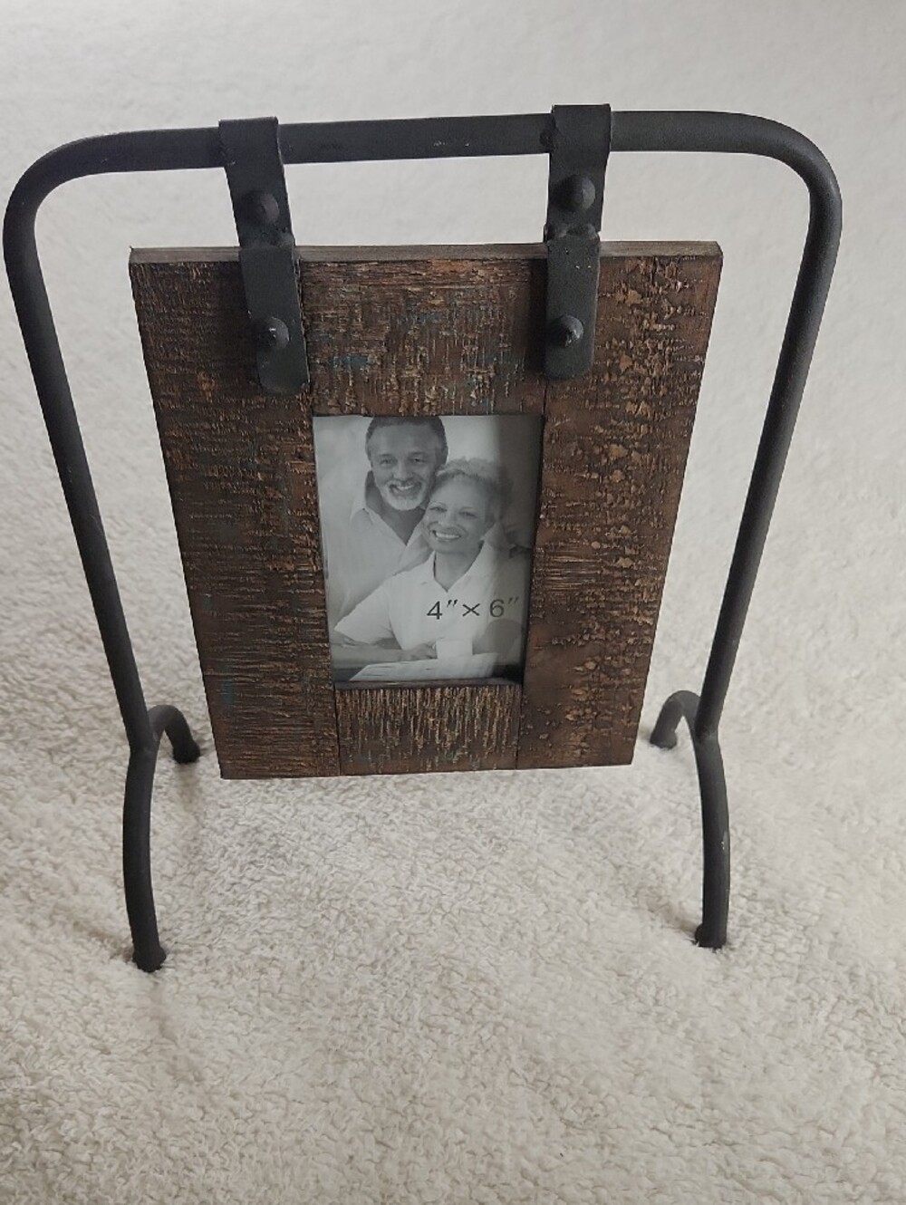 Industrial Rustic Brown 4x6 Hanging Photo Frame - Home Accents